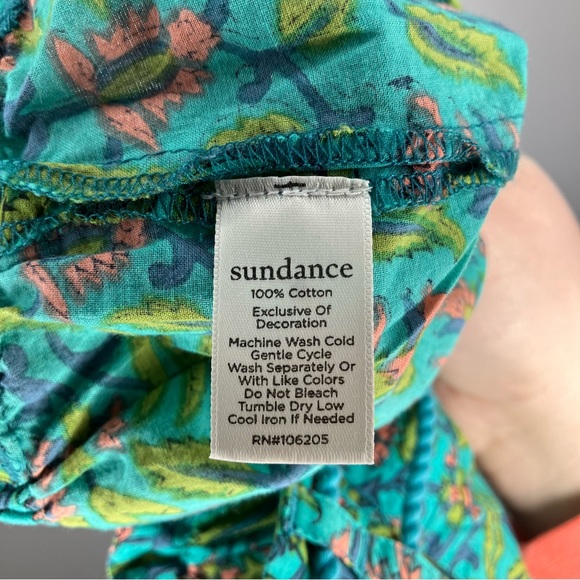 SUNDANCE Vibrant Reef Pants Teal Blue Pink Pattern Print Small - Picture 4 of 4